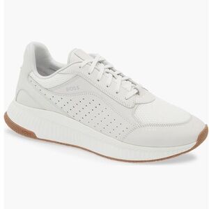 Hugo Boss White and Tan Casual Sneakers